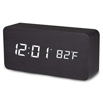 Promotional Home Decorative Desk Table Digital Alarm Led Wooden Clock