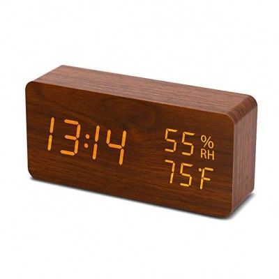 Hot Sale Bedroom Wood Led Digital Alarm Wooden Led Alarm Clock